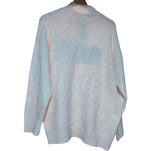 George Ribbed Neck Knit LOVE Sweater Cream Black Pullover Jumper NWT Cozy Modern - Picture 2 of 7